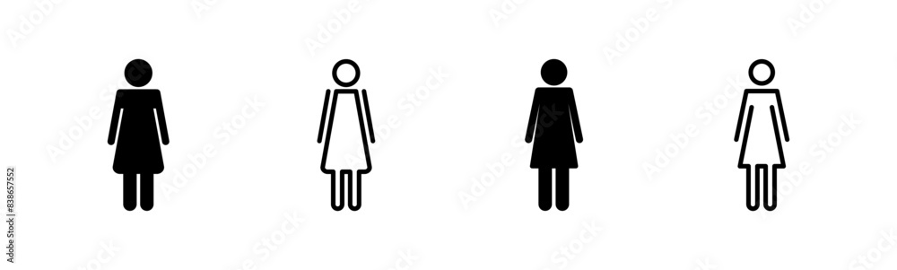 Fototapeta premium Female icon set. woman icon vector