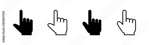 Hand click icon set. pointer icon vector. hand cursor icon vector