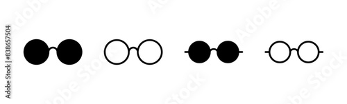 Glasses icon set. Glasses vector icon