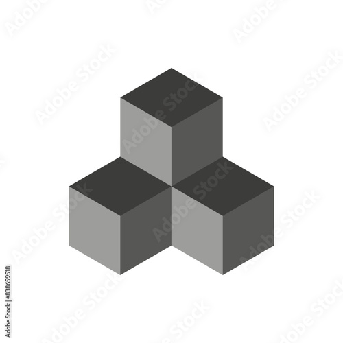 3D cube design. Isometric blocks. Vector illustration.