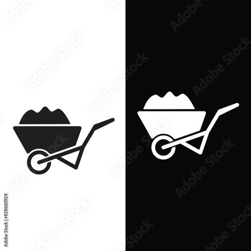 Sand cart icon vector logo design template