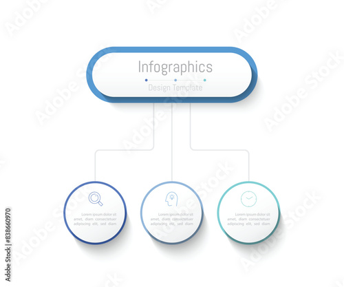 Infographic 3 options design elements for your business data. Vector Illustration.