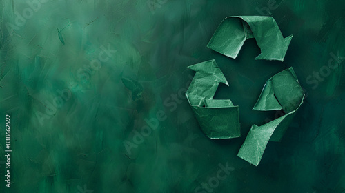fondo verde con el simbolo de reciclar reciclaje para el medio ambiente salvando el mundo renovando los recursos conservacion de la naturaleza con espacio para copiar