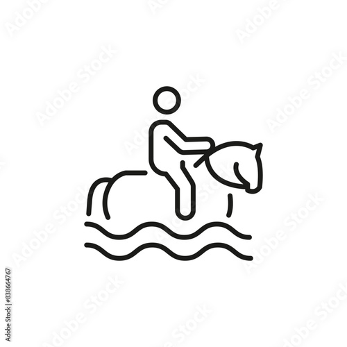 Horse swimming icon. Simple horse swimming icon for social media, app, and web design. Vector illustration.