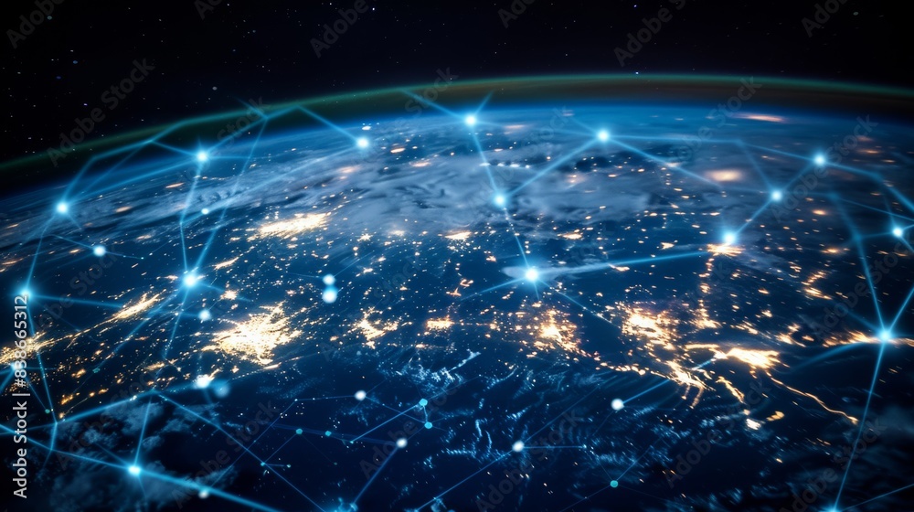 Obraz premium Internet Network with Light Effects 