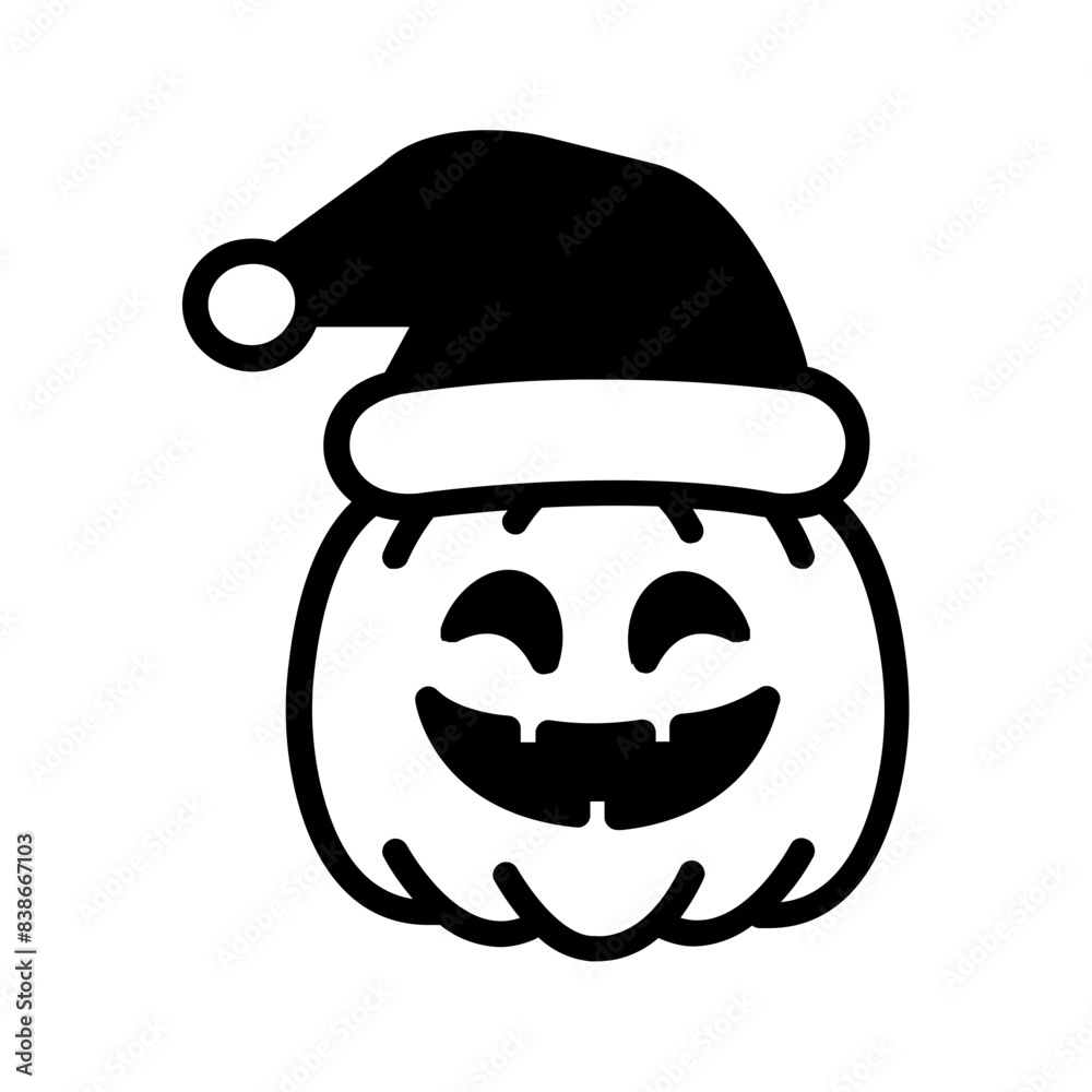 vector solid black icon for Christmas pumpkin vector solid black icon for Christmas pumpkin