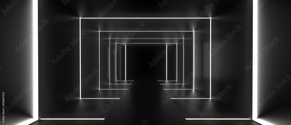 white neon infinite mirror effect on a background white neon infinite mirror effect on a background
