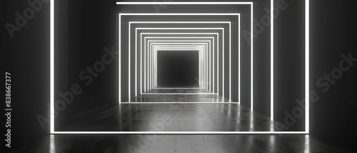 white neon infinite mirror effect on a background