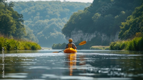 Wallpaper Mural Kayaking on the Flowing River  Torontodigital.ca