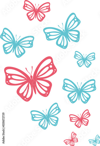 Flying Butterflies Illustration