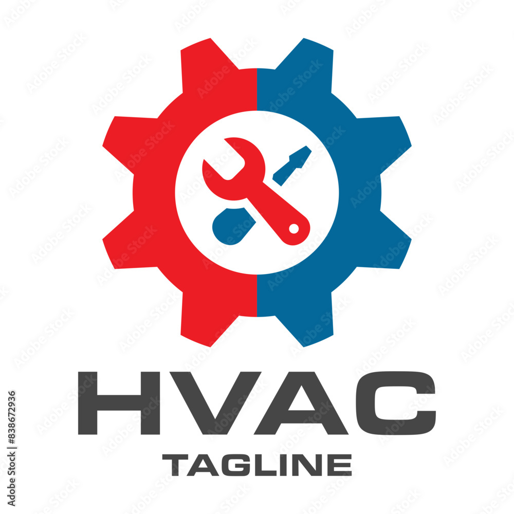 Obraz premium HVAC logo design template, cooling and heating logo illustration.