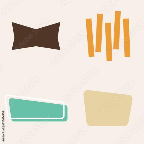 50s Mid Century Modern Shapes, Elements, Icons and Logos
