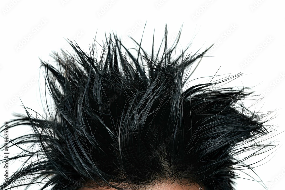 Close up view on messy spikes hairstyle Close up view on messy spikes hairstyle