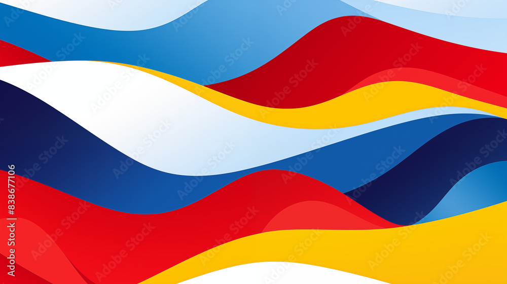 Naklejka premium Minimalist Abstract Image Pattern Background, Single Bold Line in a Bright Color Red and Blue, Texture, Wallpaper, Background, Cell Phone Cover and Screen, Smartphone, Computer, Laptop, 16:9 Format - 