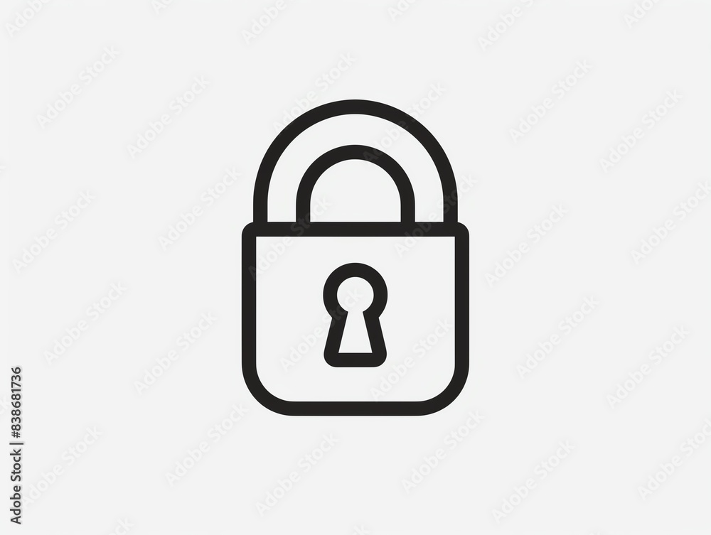 Simple line drawing of a padlock icon. Simple line drawing of a padlock icon.