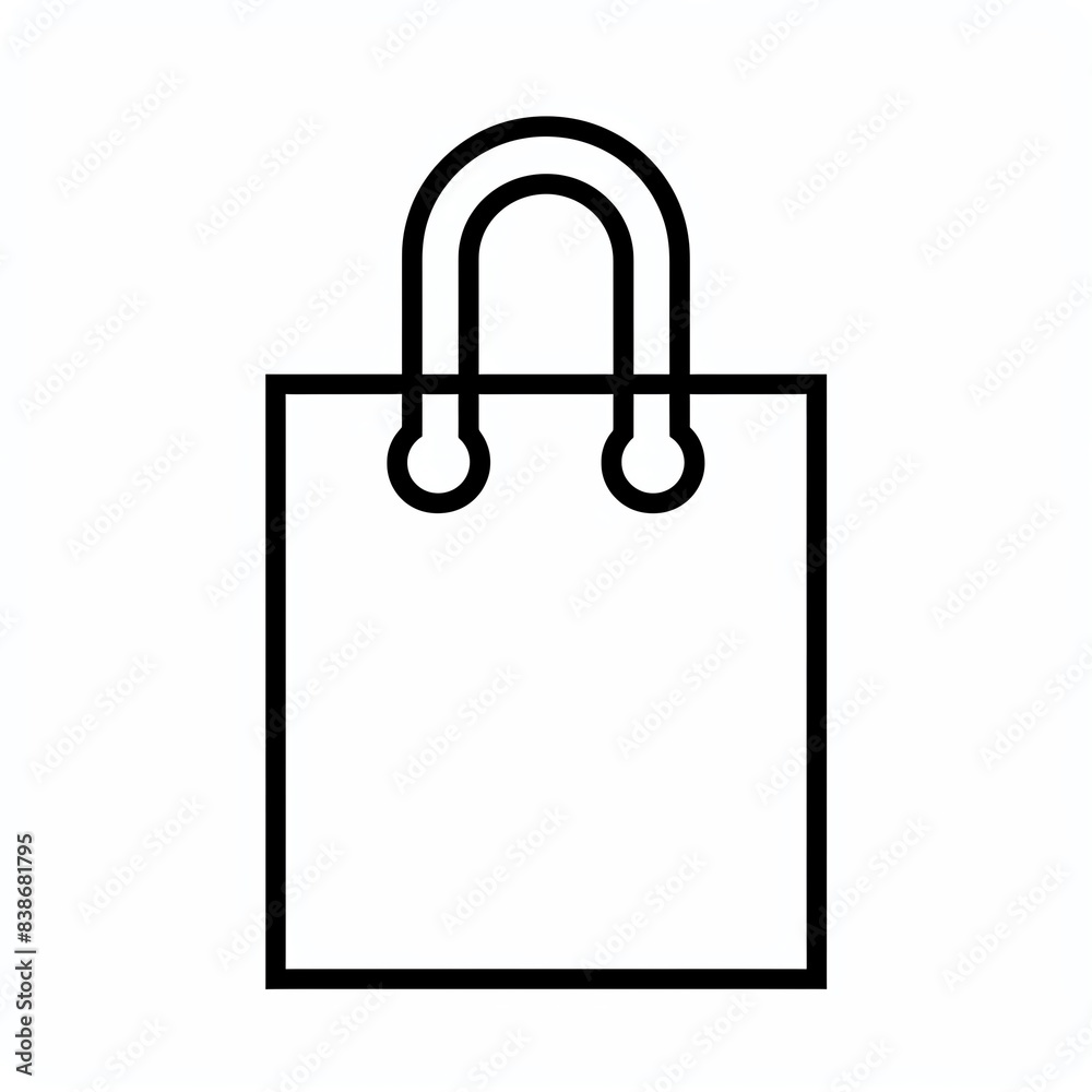 Simple line drawing of a shopping bag. Simple line drawing of a shopping bag.