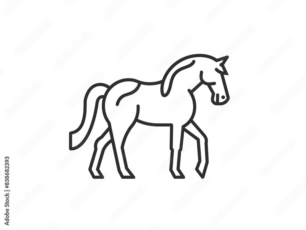Line art illustration of a horse Line art illustration of a horse