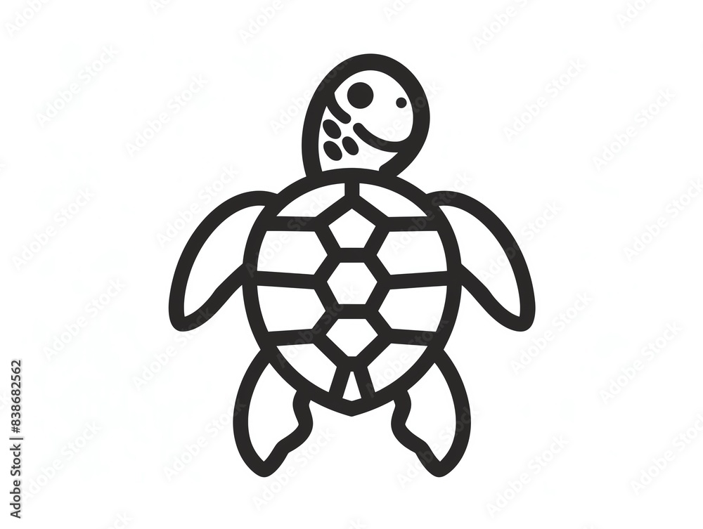 Obraz premium Simple line drawing of a turtle.