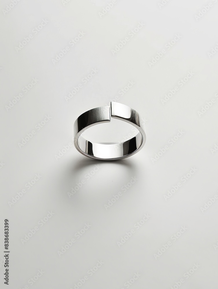 minimalist silver ring with a flat surface, no decoration on the front face, simple and elegant design minimalist silver ring with a flat surface, no decoration on the front face, simple and elegant design