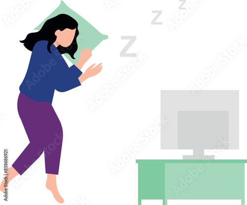 The girl is sleeping.
