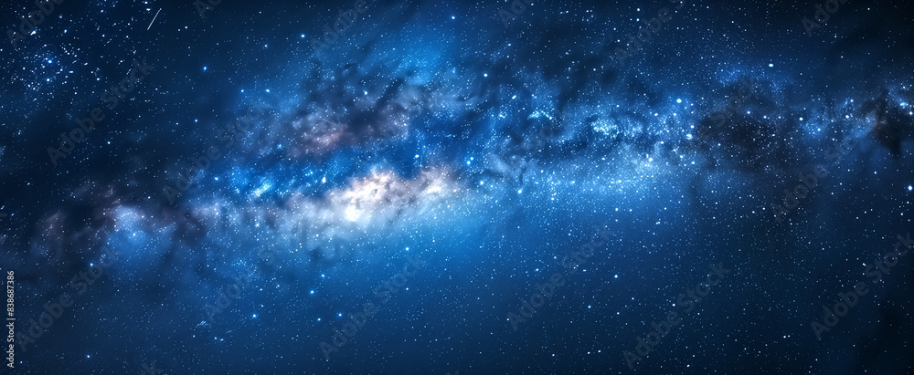 Fototapeta premium Night sky with Milky Way flowing through it milky way that perfo