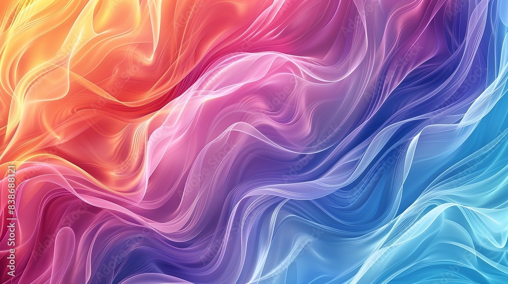 A beautiful colorful abstract background with flowing, wave-like patterns in various hues, evoking a sense of movement and fluidity.