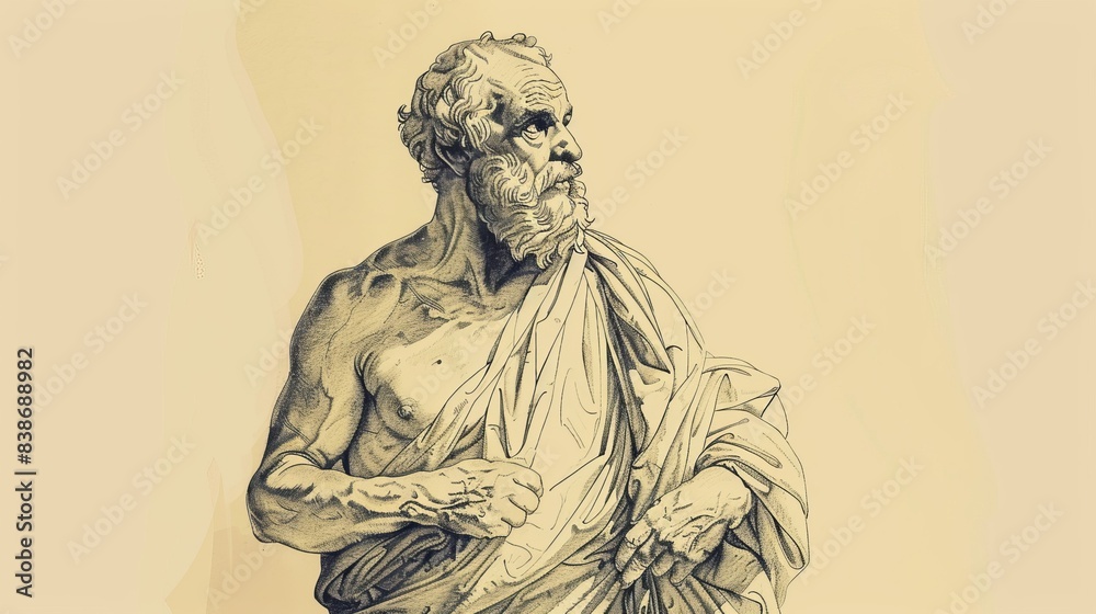 Fototapeta premium Ministry and Adaptability: 1 Corinthians 9 Biblical Illustration with Apostle's Rights, Self-control on Beige Background and Copyspace