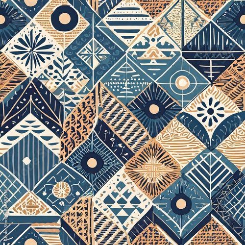 Ethnic abstract Seamless geometric pattern in tribal, folk embroidery, and Mexican style. Aztec geometric