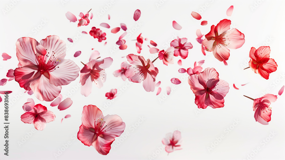 Cherry Blossom Japanese Floral Bloom on White Background Cherry Blossom Japanese Floral Bloom on White Background