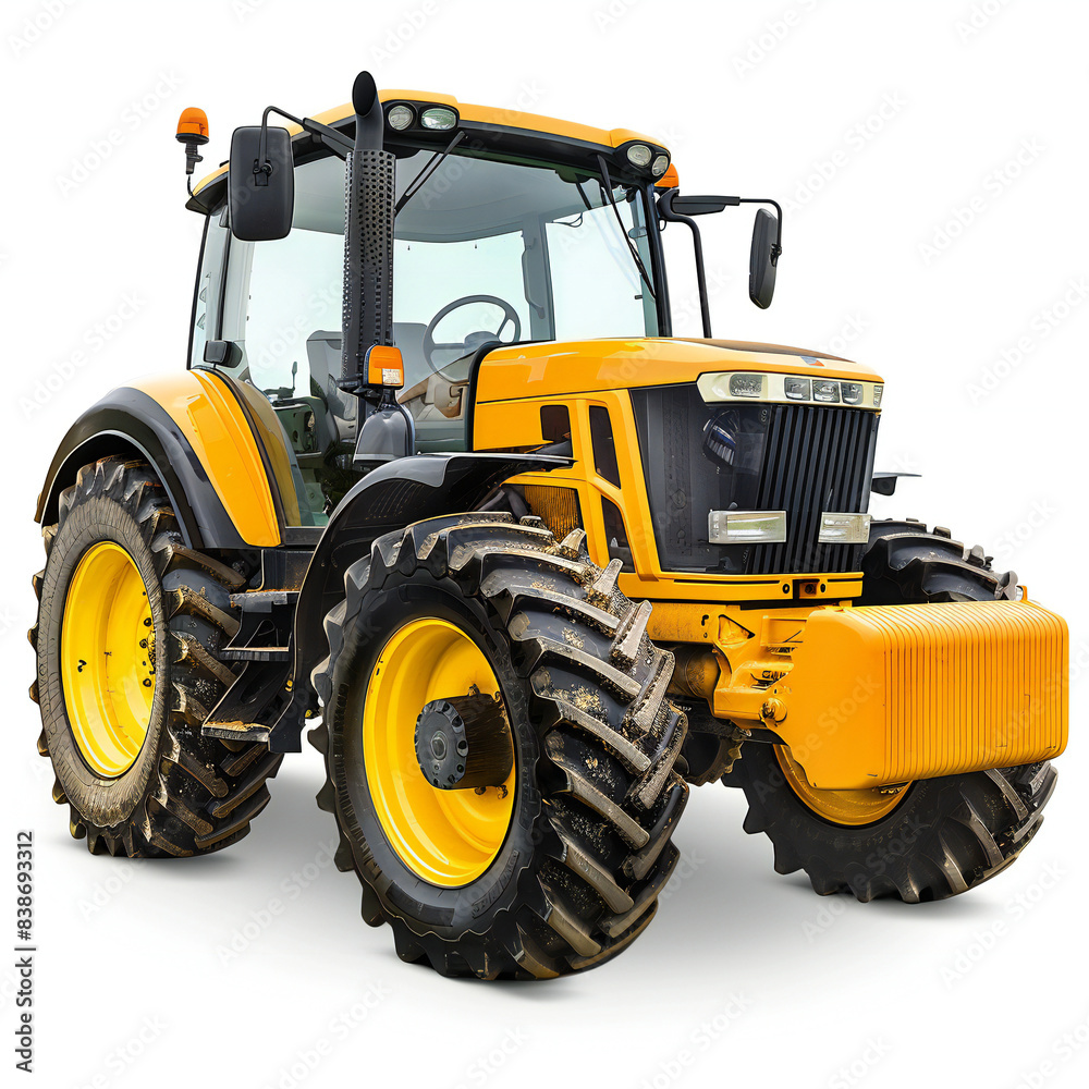 Obraz premium Modern agricultural tractor, front view