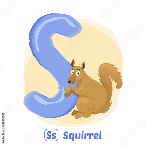 stock vector of S for squirrel. alphabet animal for education photo