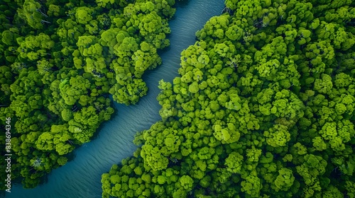 important role of mangrove forests in protecting coastlines from erosion, providing habitat for marine species, and maintaining the balance of coastal ecosystems photo