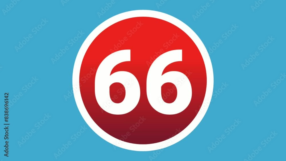 66 Number sign symbol animation motion graphics icon on red sphere on white background,cartoon video number for video elements 66 Number sign symbol animation motion graphics icon on red sphere on white background,cartoon video number for video elements