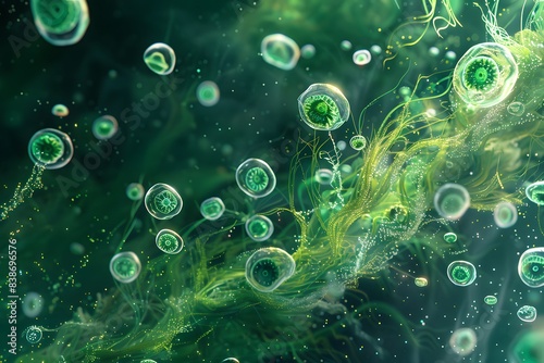 gree abstract background with bubbles
