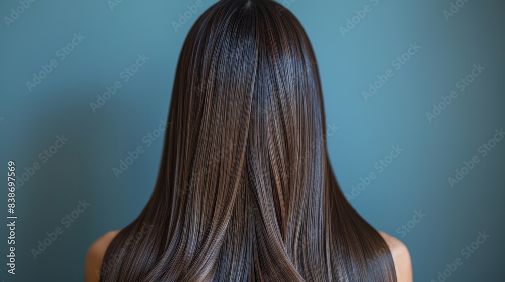 Back view of girl long stylish hairs Back view of girl long stylish hairs
