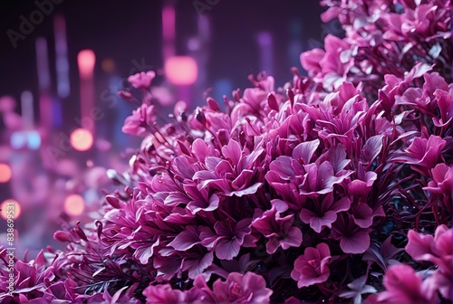 Purple Flower Bundle with Abstract Background