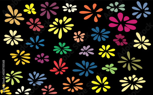 abstract shapes colorful flower pattern, element of flower