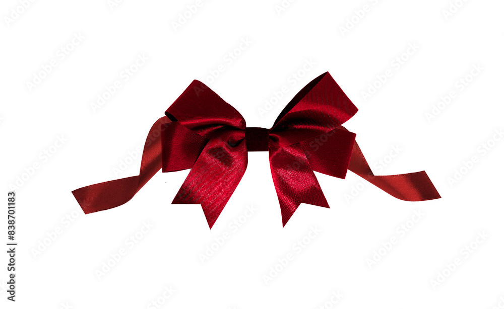 Red bow with red ribbon PNG image transparent and white background Red bow with red ribbon PNG image transparent and white background