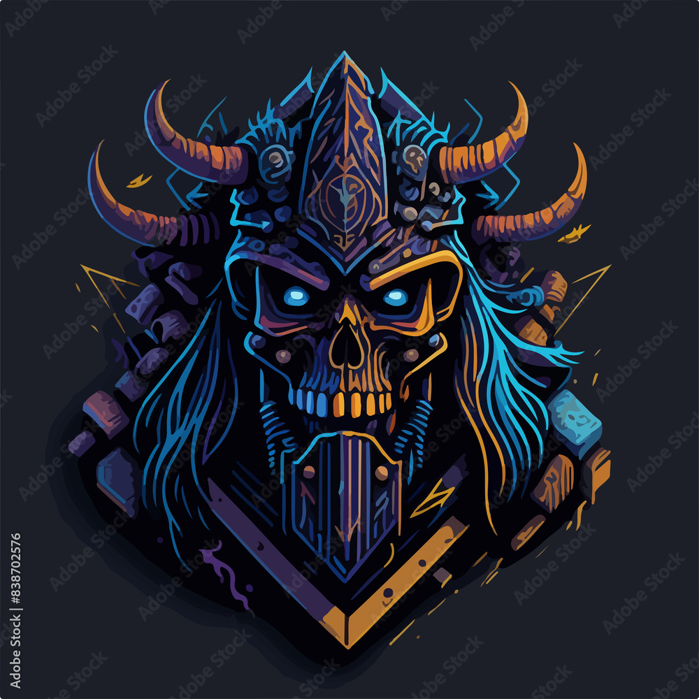 Obraz premium Undead Demon Warload covered with Ironclad Armor