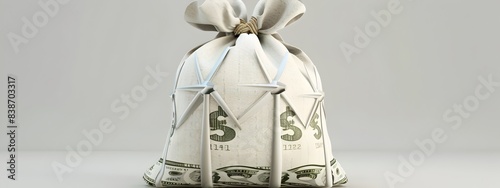 Wind Turbine Money Bag A Visually Striking Representation of Renewable Energy Investments and photo