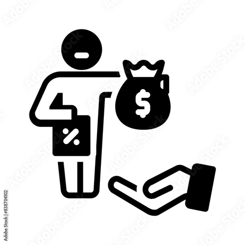 Vector solid black icon for Lender