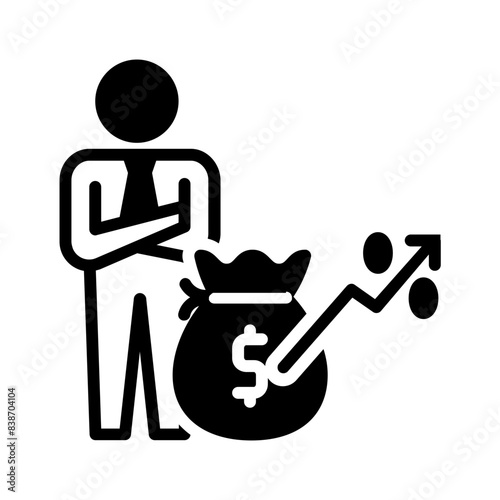 Vector solid black icon for Private investor