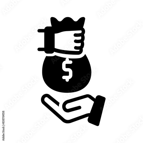 Vector solid black icon for Borrower