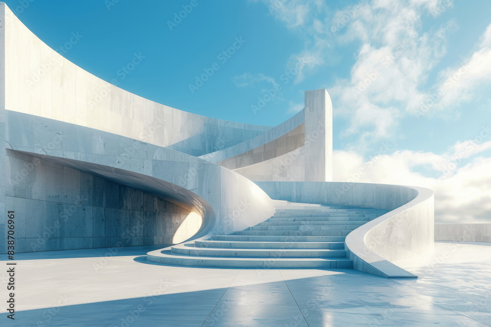 Concrete outdoor square building,Empty architectural background.
Concrete outdoor square building,Empty architectural background.