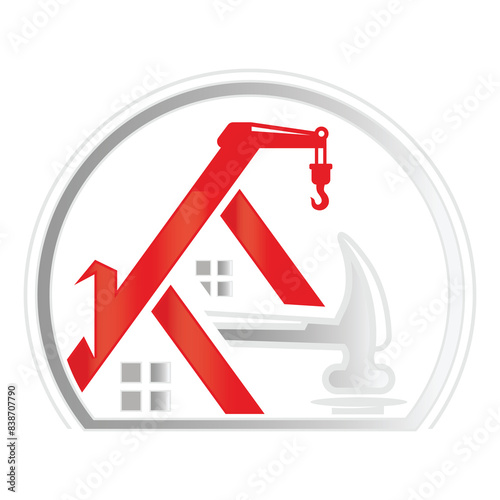 House construction logo clipart template