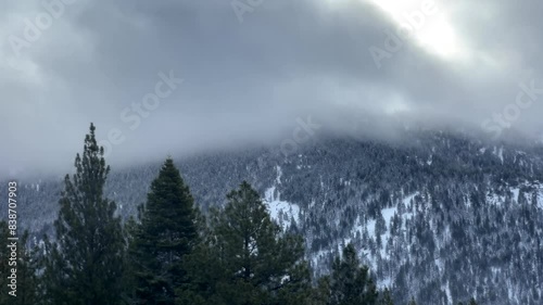 Winter Snow Clouds Moving Over The Sierra Nevada Mountains.