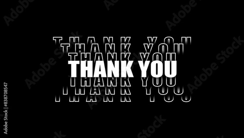 Thank you typography Giltch video for youtube video outer, video outer content