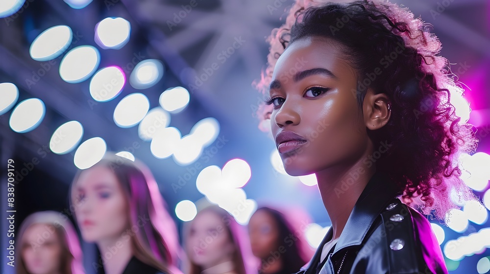 High Fashion Runway Display with Models Showcasing Latest Trends