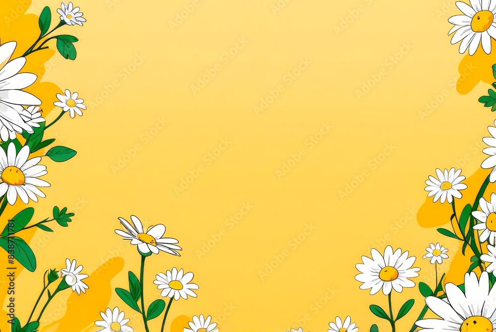 daisies flowers Anime style illustration, flat anime illustration, vector art, anime background daisies flowers Anime style illustration, flat anime illustration, vector art, anime background