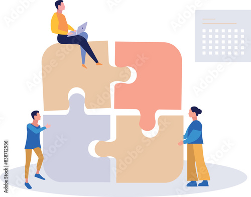 The team is working on solving the puzzle.